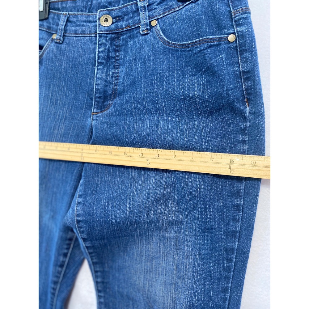 Relativity Bootcut Jeans Women 18 Blue Medium Wash Stretch Denim Mid Rise - Picture 2 of 12
